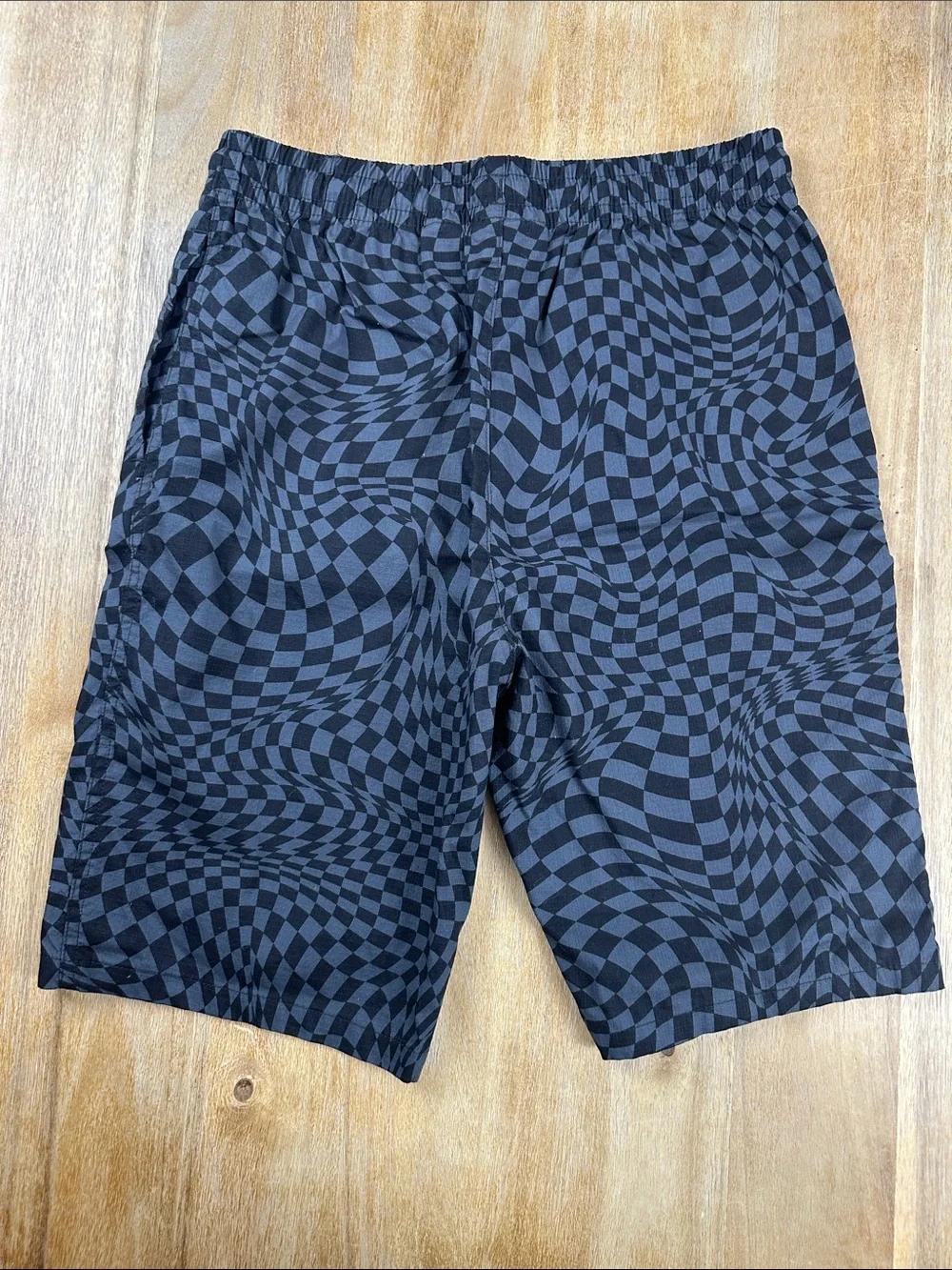Converse Boys Black and Gray Optical Check Drawstring Shorts
